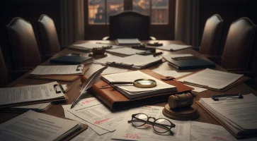 stacks of bpa legal documents and contracts, representing the complex legal challenge of the 2015 scandal.